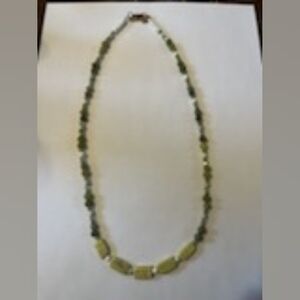Jelly's Jewelry and Boutique Handcrafted Elegant Green Stone Beaded Necklace